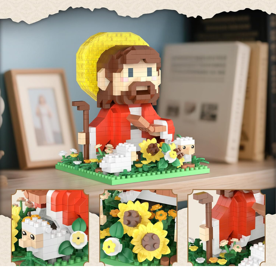 Jesús en Bloques 3D con Luz LED